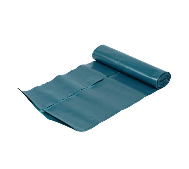 Afvalzak LDPE 65/20 x 125 cm blauw T70 op rol (á 10 st)
