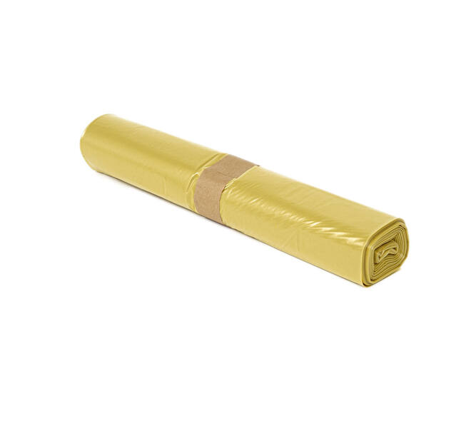 Afvalzak LDPE 80 x 110 cm geel T60 op rol (á 20 st)