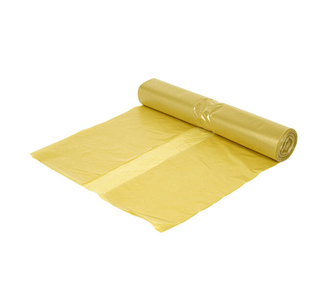 Afvalzak LDPE 80 x 110 cm geel T60 op rol (á 20 st)