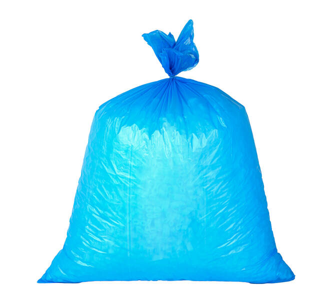 Afvalzak HDPE 80 x 110 cm blauw T25 op rol (á 20 st)
