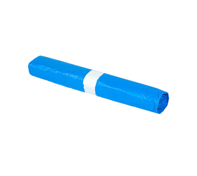 Afvalzak HDPE 80 x 110 cm blauw T25 op rol (á 20 st)