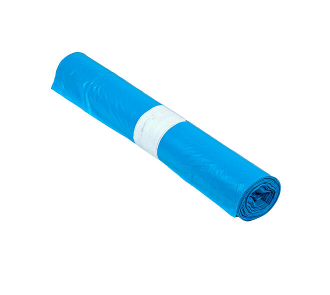 Afvalzak HDPE 80 x 120 cm blauw T30 op rol (á 20 st)