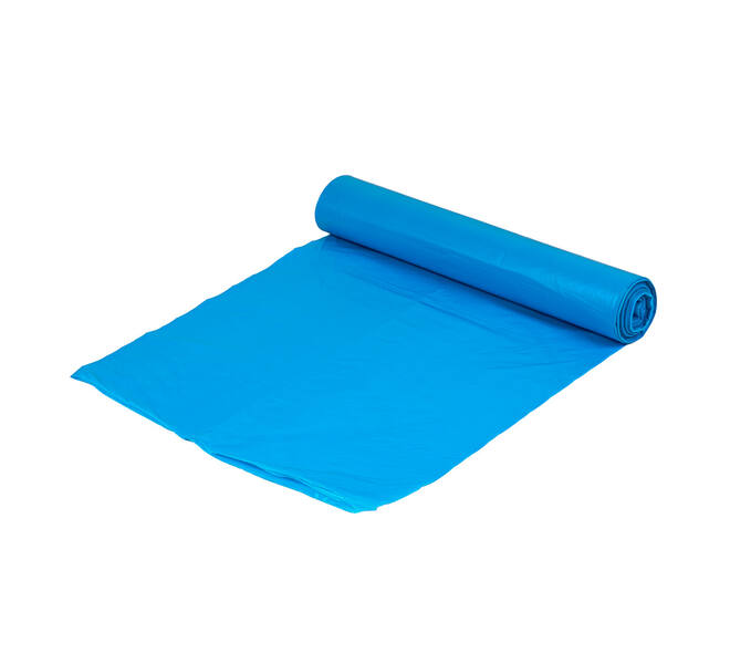 Afvalzak HDPE 80 x 120 cm blauw T30 op rol (á 20 st)