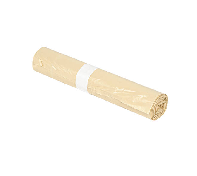 Afvalzak HDPE 58 x 100 cm beige T23 op rol (á 25 st)