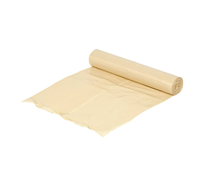 Afvalzak HDPE 58 x 100 cm beige T23 op rol (á 25 st)