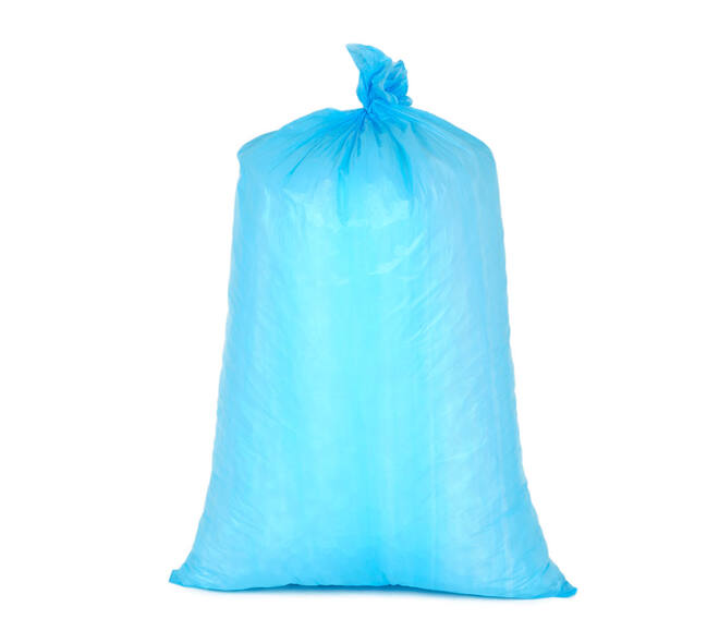 Afvalzak HDPE 58 x 100 cm blauw T23 op rol (á 25 st)