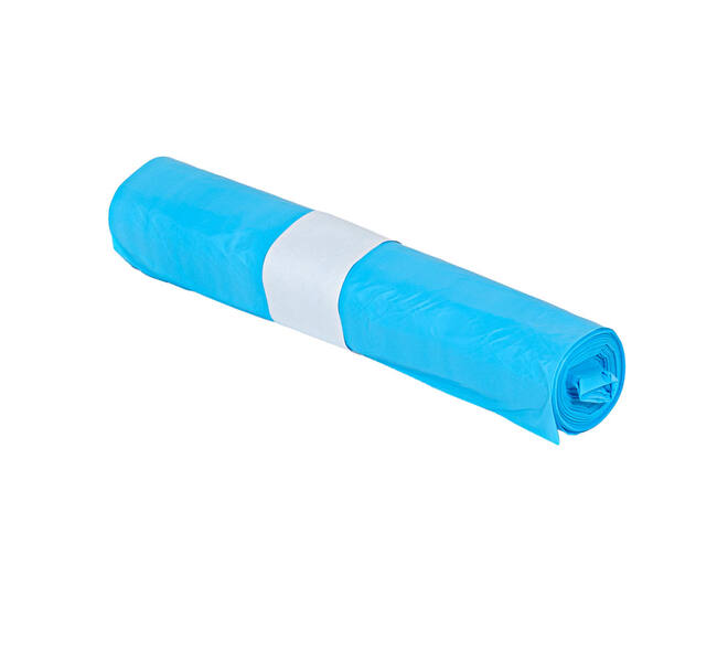 Afvalzak HDPE 58 x 100 cm blauw T23 op rol (á 25 st)