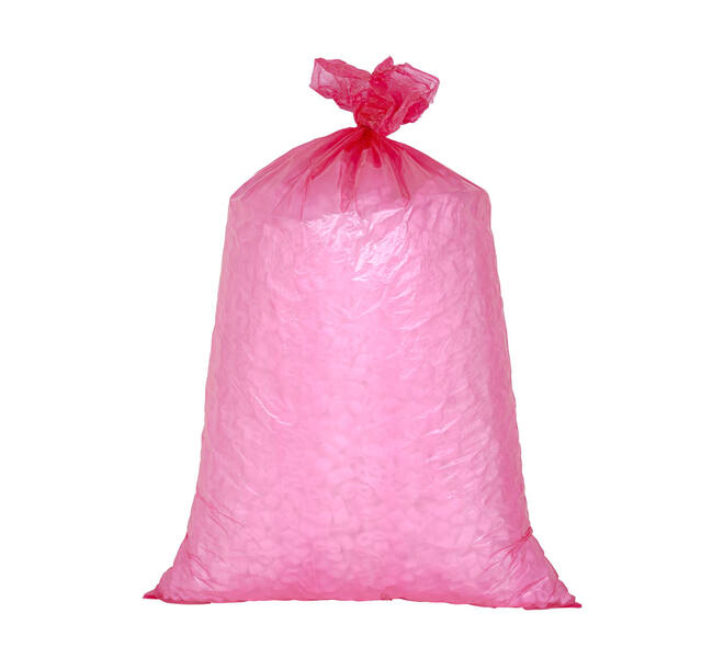 Afvalzak HDPE 58 x 100 cm rood T23 op rol (á 25 st)