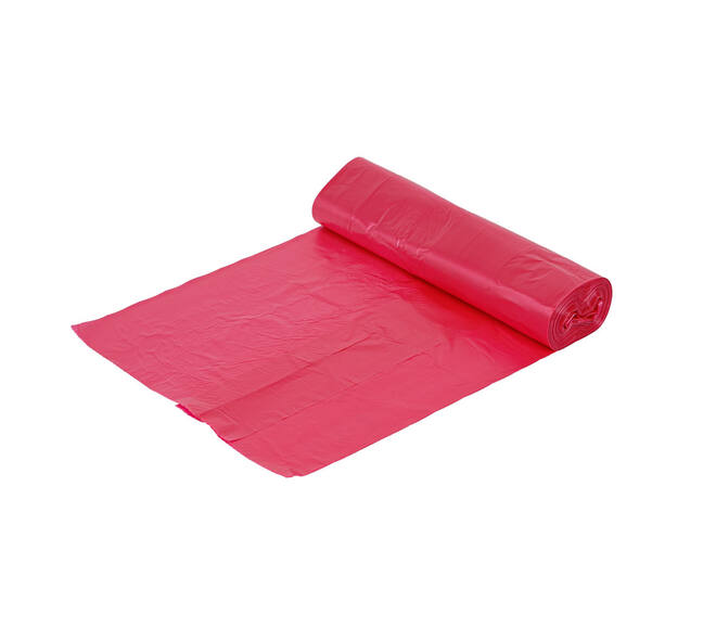 Afvalzak HDPE 58 x 100 cm rood T23 op rol (á 25 st)