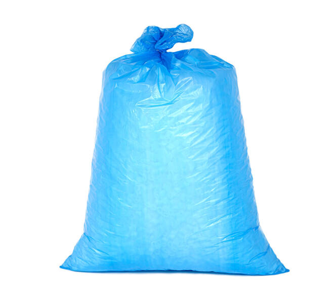 Afvalzak HDPE 70 x 110 cm blauw T25 op rol (á 20 st)
