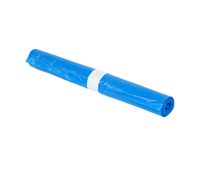 Afvalzak HDPE 70 x 110 cm blauw T25 op rol (á 20 st)