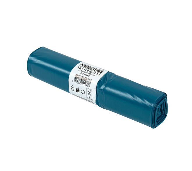 Afvalzak LDPE 70 x 110 cm blauw T70 op rol (á 20 st)