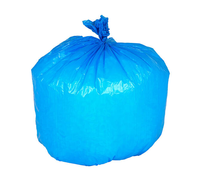 Afvalzak HDPE 90 x 110 cm blauw T40 op rol (á 25 st)
