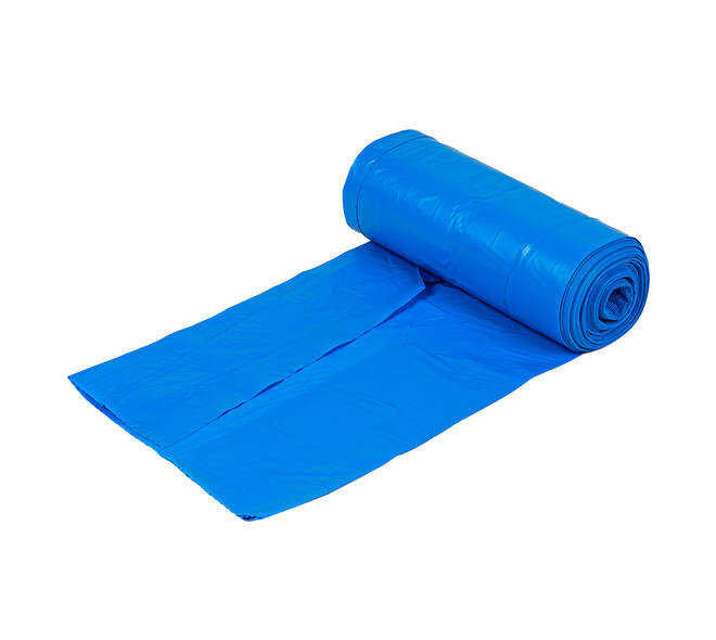 Afvalzak HDPE 90 x 110 cm blauw T40 op rol (á 25 st)