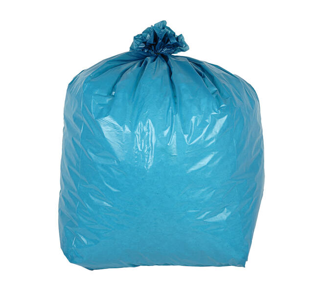 Afvalzak LDPE 90 x 110 cm blauw T70 op rol (á 10 st)