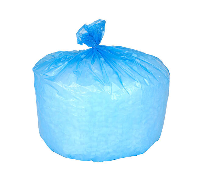 Afvalzak HDPE 90 x 110 cm blauw T30 op rol (á 25 st)