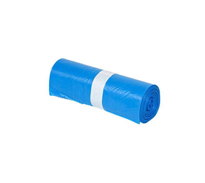Afvalzak HDPE 90 x 110 cm blauw T30 op rol (á 25 st)
