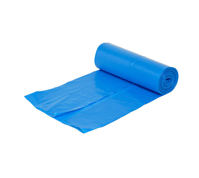 Afvalzak HDPE 90 x 110 cm blauw T30 op rol (á 25 st)