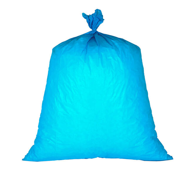 Afvalzak HDPE 90 x 120 cm blauw T70 op rol (á 20 st)