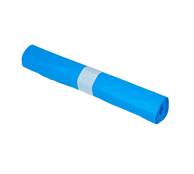 Afvalzak HDPE 90 x 120 cm blauw T70 op rol (á 20 st)