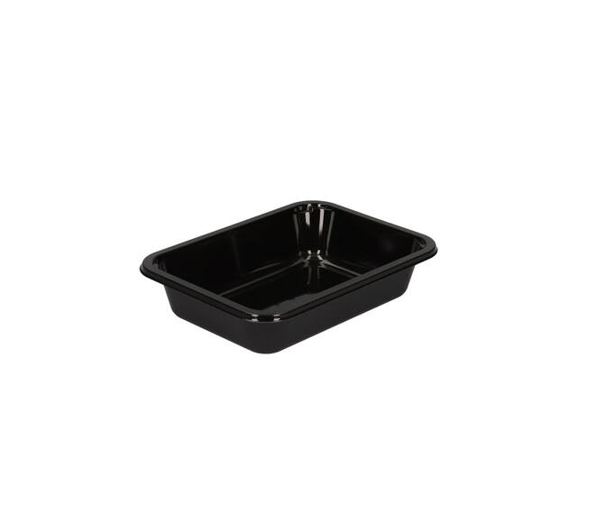 151375 - Bak CPET 187 x 137 x 40 mm zwart 700 ml rechthoekig