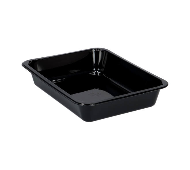 122018 - Menubak CPET 225 x 175 x 43 mm zwart 1200 ml rechthoekig 1-vaks