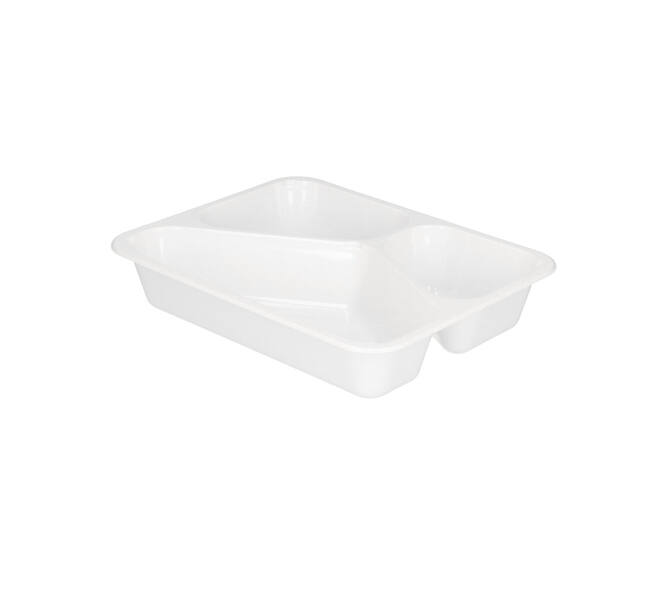 132346 - Menubak CPET 225 x 175 x 43 mm wit 525/275/205 ml rechthoekig 3-vaks