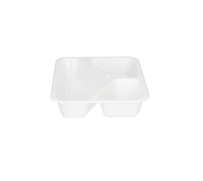 132346 - Menubak CPET 225 x 175 x 43 mm wit 525/275/205 ml rechthoekig 3-vaks
