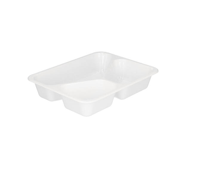 132346 - Menubak CPET 225 x 175 x 43 mm wit 525/275/205 ml rechthoekig 3-vaks