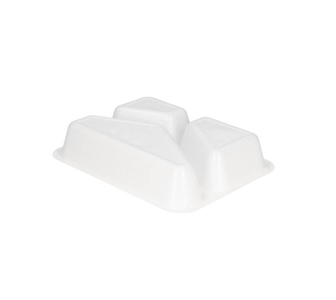 132346 - Menubak CPET 225 x 175 x 43 mm wit 525/275/205 ml rechthoekig 3-vaks