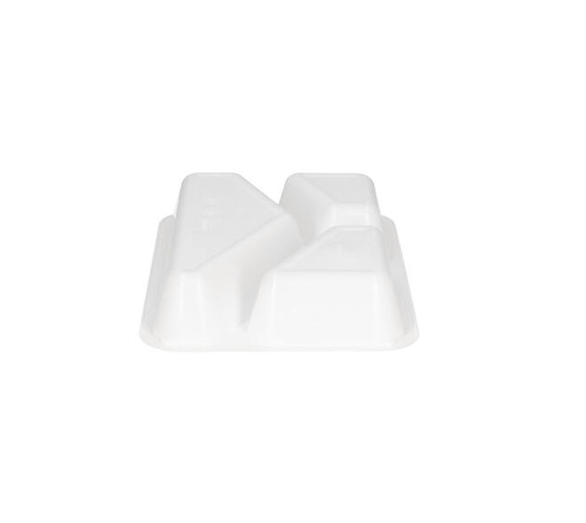 132346 - Menubak CPET 225 x 175 x 43 mm wit 525/275/205 ml rechthoekig 3-vaks