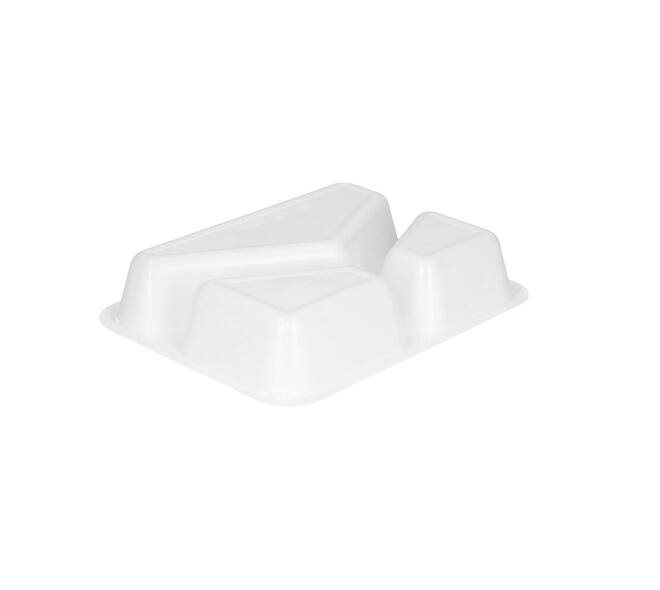 132346 - Menubak CPET 225 x 175 x 43 mm wit 525/275/205 ml rechthoekig 3-vaks