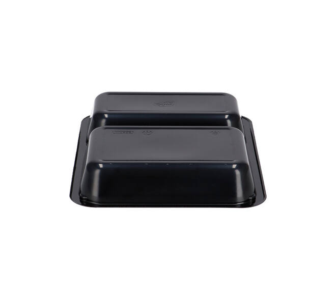 151305 - Menubak CPET 225 x 175 x 35 mm zwart 515/370 ml rechthoekig 2-vaks