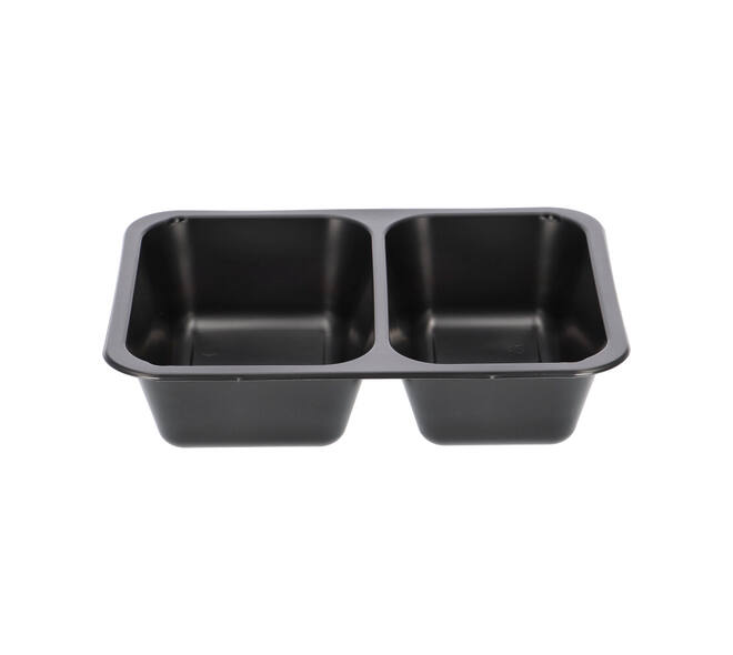 160064 - Menubak PP Caterline 2-vaks 227 x 178 x 50 mm - zwart 645/540 cc