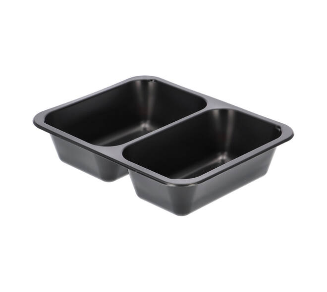160064 - Menubak PP Caterline 2-vaks 227 x 178 x 50 mm - zwart 645/540 cc