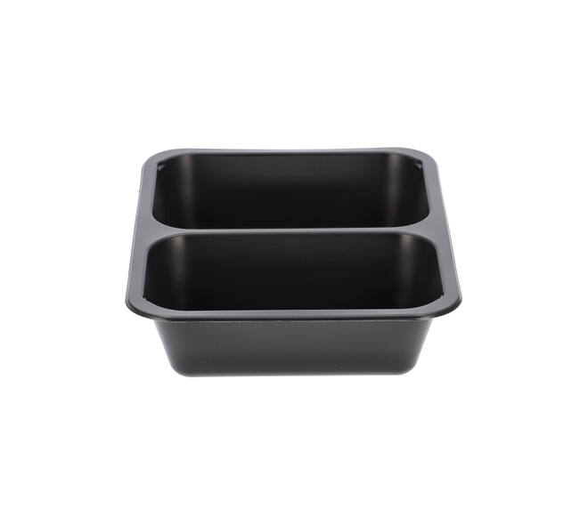 160064 - Menubak PP Caterline 2-vaks 227 x 178 x 50 mm - zwart 645/540 cc