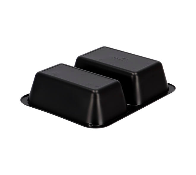 160064 - Menubak PP Caterline 2-vaks 227 x 178 x 50 mm - zwart 645/540 cc