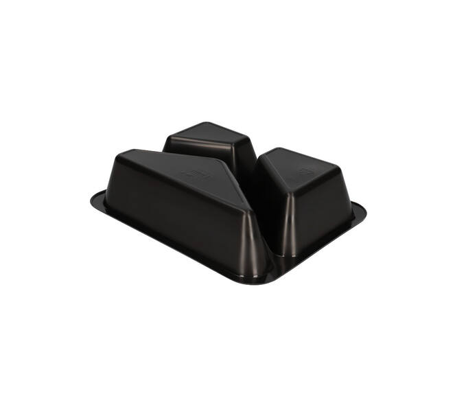 160065 - Menubak PP Caterline 3-vaks 227 x 178 x 50 mm - zwart - 530/325/235 cc
