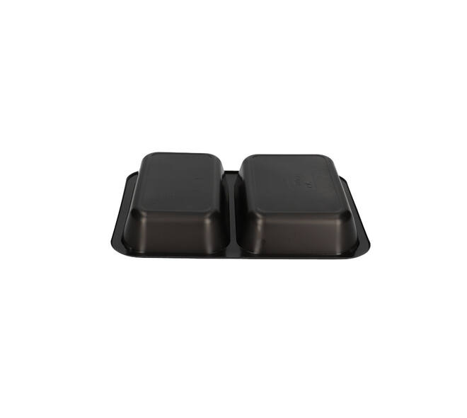 162147 - Menubak PP Caterline 2-vaks 227 x 178 x 32 mm - zwart 440/370 cc