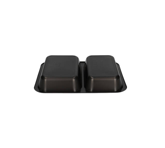 162147 - Menubak PP Caterline 2-vaks 227 x 178 x 32 mm - zwart 440/370 cc