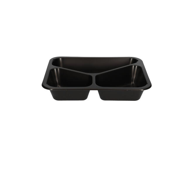 162152 - Menubak PP Caterline 3-vaks 227 x 178 x 40 mm - zwart 445/280/205 cc