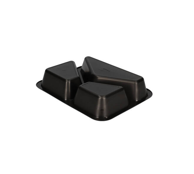 162152 - Menubak PP Caterline 3-vaks 227 x 178 x 40 mm - zwart 445/280/205 cc