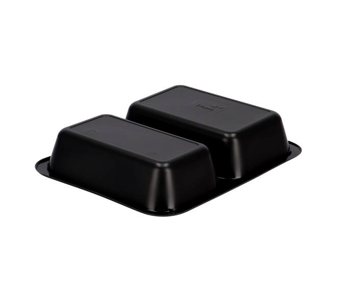 162151 - Menubak PP Caterline 2-vaks 227 x 178 x 40 mm  zwart 550/480 cc