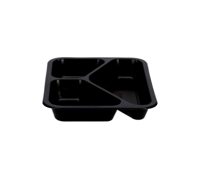162303 - Menubak PP Caterline 3-vaks 227 x 178 x 32 mm - zwart 350/225/170 cc