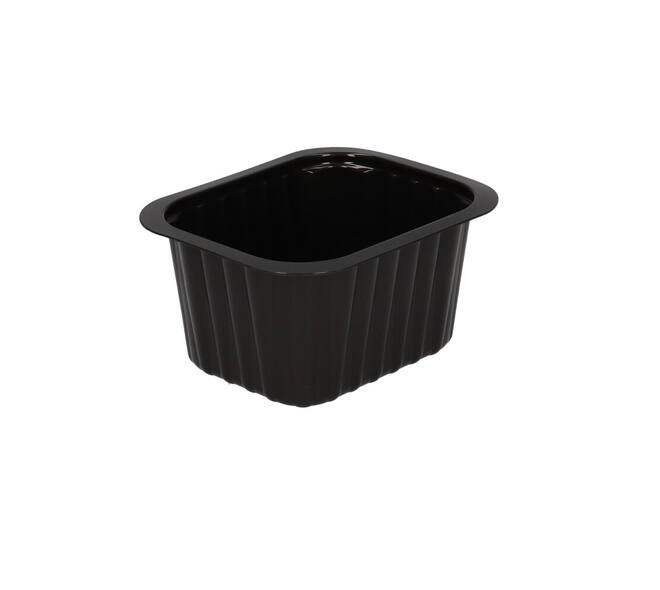 758602 - Menubak PP Side Dish 1-vaks 138 x 114 x 70mm - zwart 630 cc