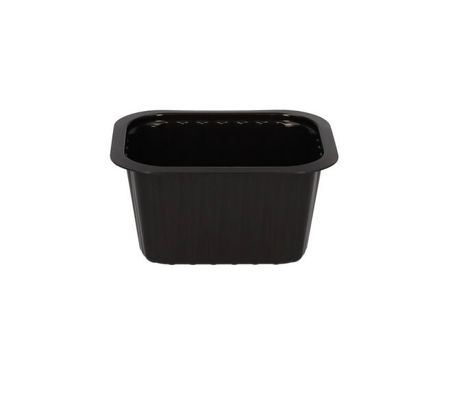 758602 - Menubak PP Side Dish 1-vaks 138 x 114 x 70mm - zwart 630 cc