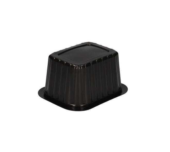 758602 - Menubak PP Side Dish 1-vaks 138 x 114 x 70mm - zwart 630 cc