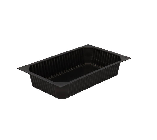 740102 - Menubak PP 1/4 GN 1-vaks 265 x 162 x 50 mm - zwart 1500 cc