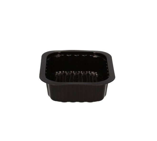 758512 - Menubak PP Side Dish 1-vaks 138 x 114 x 35 mm - zwart 350 cc
