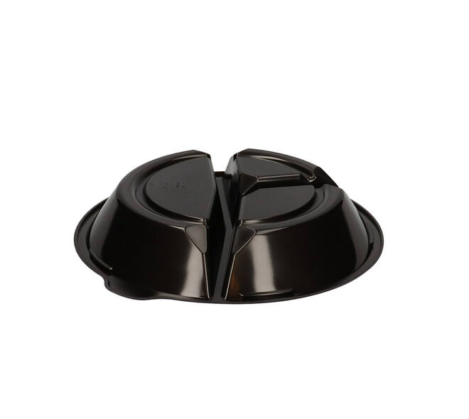 176394 - Menubak PP Pearl L3 rond 3-vaks ø 250 x 42 mm - zwart 590/327/238 cc